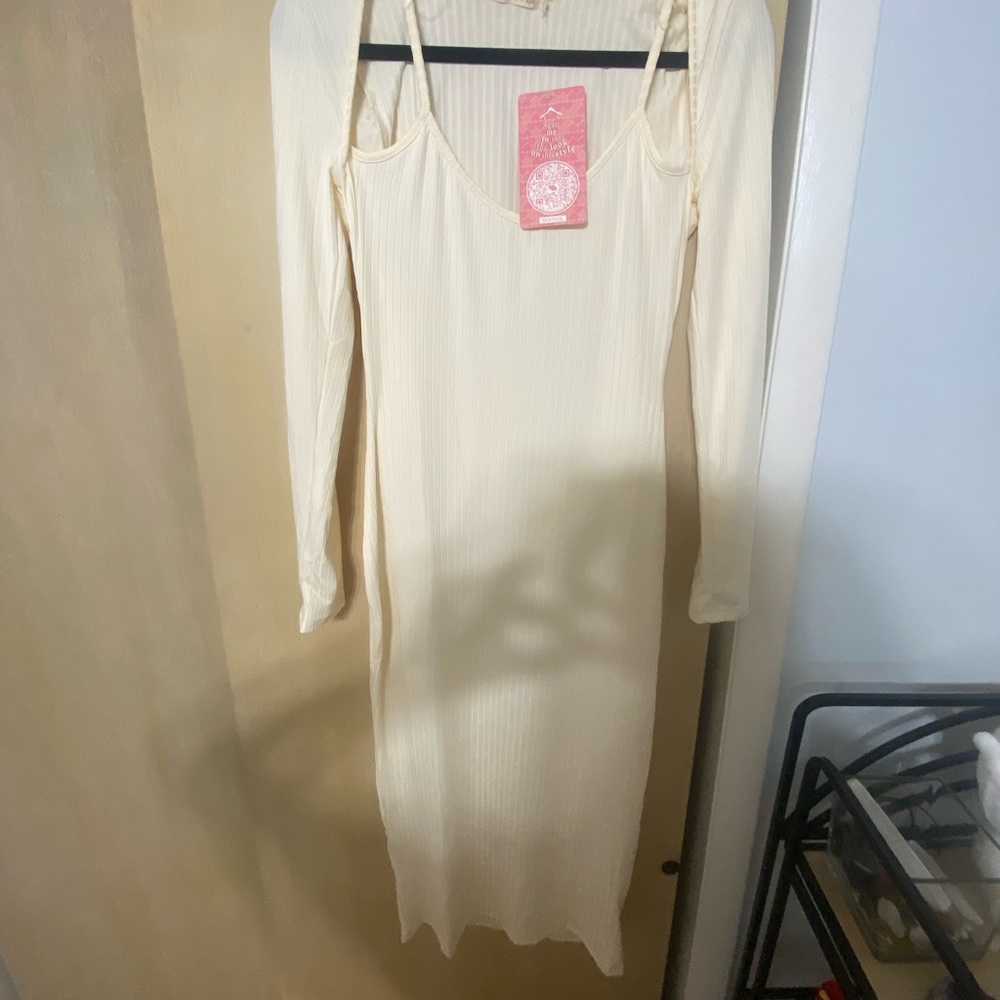 Cream color bodycon dress
